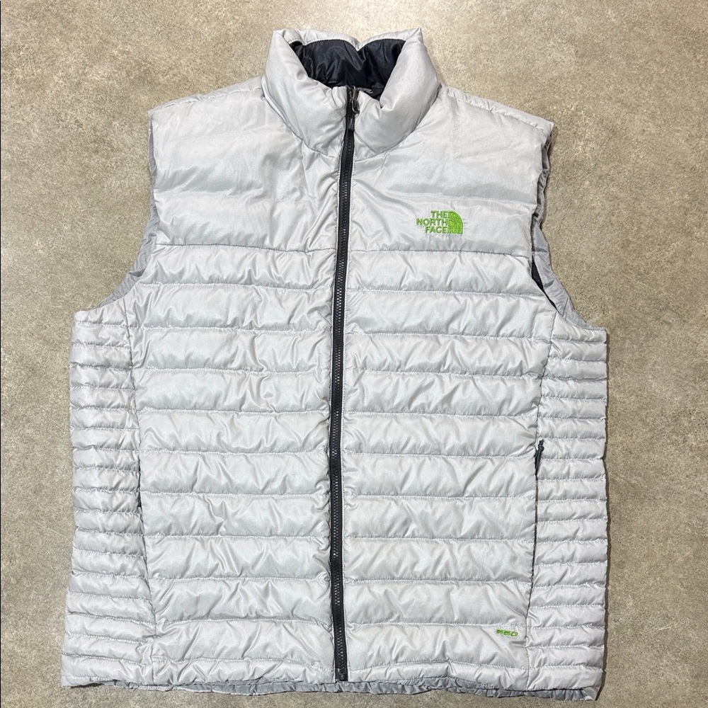 The North Face Light Gray Puffer Vest 550